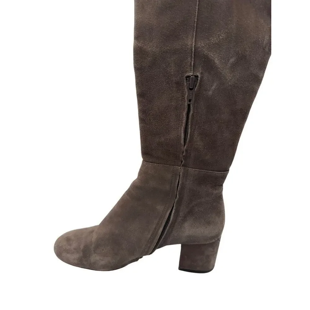 Halogen Women’s Gray Felt Knee High Boots Size 7.5 – Stylish Winter Tall Shoes